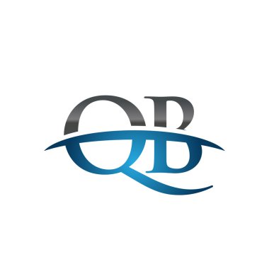 İlk harf Qb mavi swoosh logo logo swoosh 