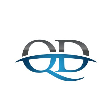 İlk harf Qd mavi swoosh logo logo swoosh 