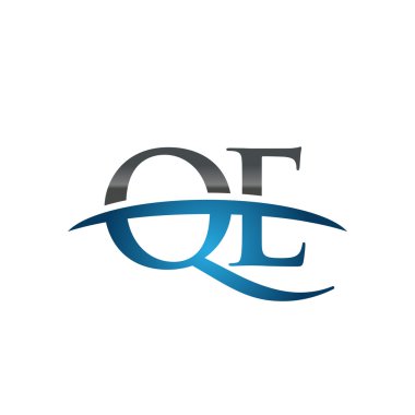 İlk harf Qe mavi swoosh logo logo swoosh 