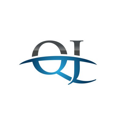 İlk harf Qj mavi swoosh logo logo swoosh 