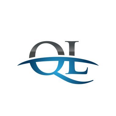 İlk harf Ql mavi swoosh logo logo swoosh 