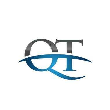 İlk harf Qt mavi swoosh logo logo swoosh 