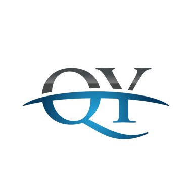 İlk harf Qy mavi swoosh logo logo swoosh 