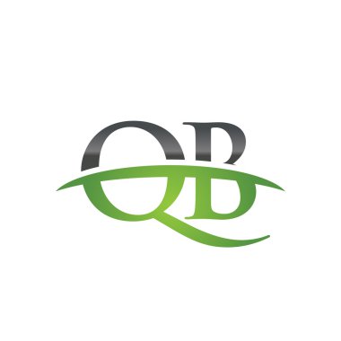İlk harf Qb yeşil swoosh logo logo swoosh