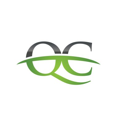 İlk harf Qc yeşil swoosh logo logo swoosh