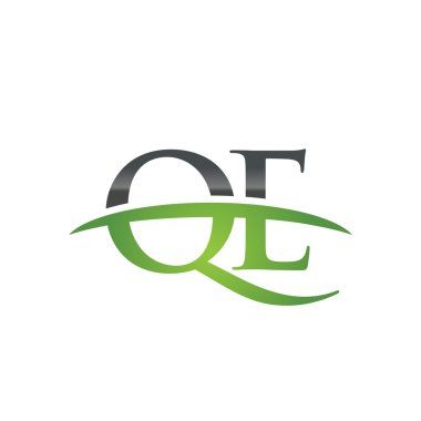İlk harf Qe yeşil swoosh logo logo swoosh
