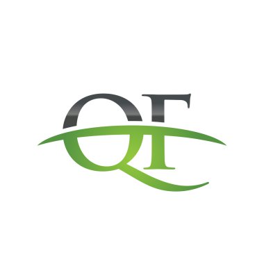 İlk harf Qf yeşil swoosh logo logo swoosh