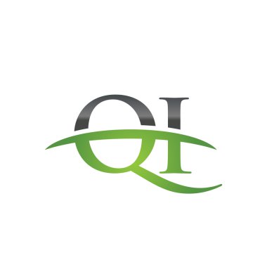 İlk harf Qi yeşil swoosh logo logo swoosh