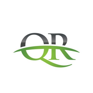 İlk harf Qr yeşil swoosh logo logo swoosh