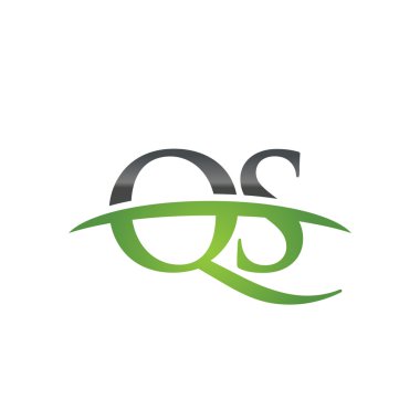 İlk harf Qs yeşil swoosh logo logo swoosh