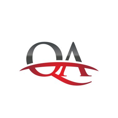 İlk harf Qa red swoosh logo logo swoosh