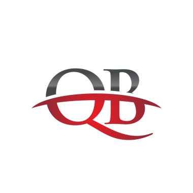 İlk harf Qb red swoosh logo logo swoosh