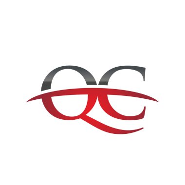 İlk harf Qc red swoosh logo logo swoosh