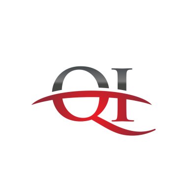 İlk harf Qi red swoosh logo logo swoosh