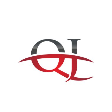 İlk harf Qj red swoosh logo logo swoosh