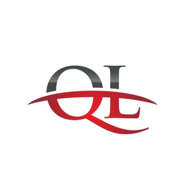 İlk harf Ql red swoosh logo logo swoosh