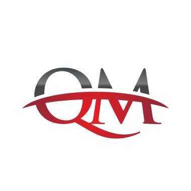 İlk harf Qm red swoosh logo logo swoosh