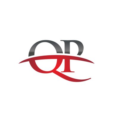 İlk harf Qp red swoosh logo logo swoosh