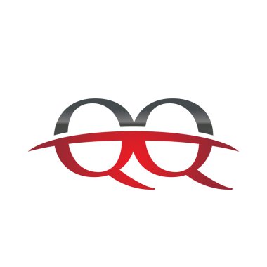 İlk harf Qq red swoosh logo logo swoosh