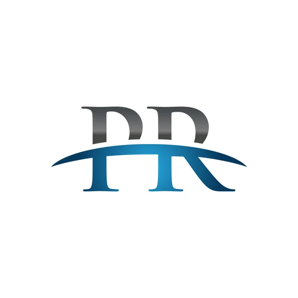 Lettera iniziale PR logo swoosh blu logo swoosh — Vettoriale Stock
