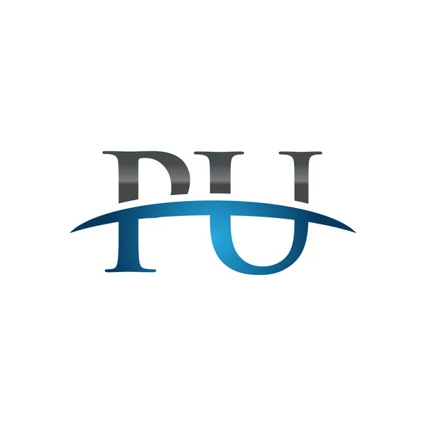 Початкова літера PU синій флеш логотип флеш логотип — стоковий вектор
