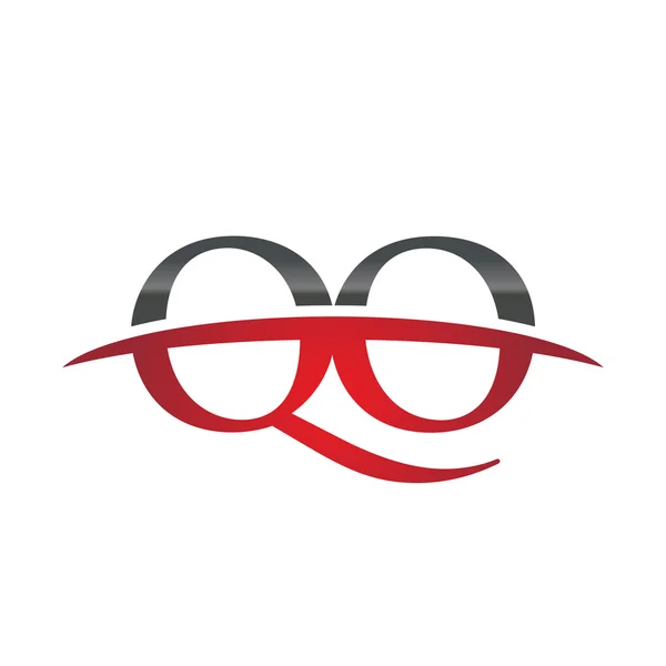 Anfangsbuchstabe qo rot swoosh logo swoosh logo — Stockvektor