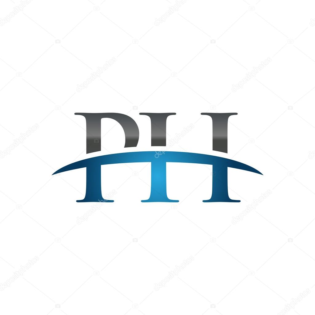 Initial letter PH with swoosh logo template