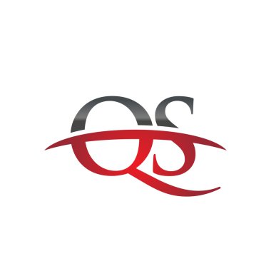 İlk harf Qs kırmızı swoosh logo logo swoosh