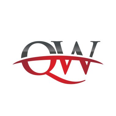 İlk harf Qw red swoosh logo logo swoosh