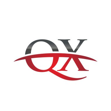 İlk harf Qx red swoosh logo logo swoosh