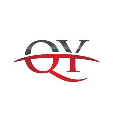 İlk harf Qy red swoosh logo logo swoosh
