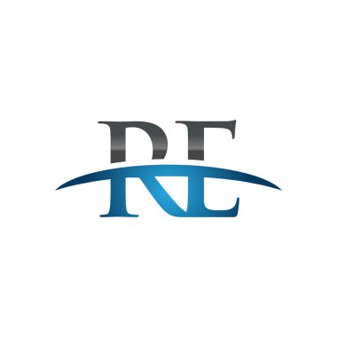 İlk harf Re mavi swoosh logo logo swoosh 