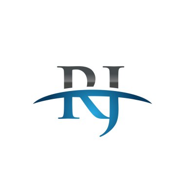 İlk harf Rj mavi swoosh logo logo swoosh 