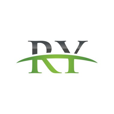 İlk harf Ry yeşil swoosh logo logo swoosh