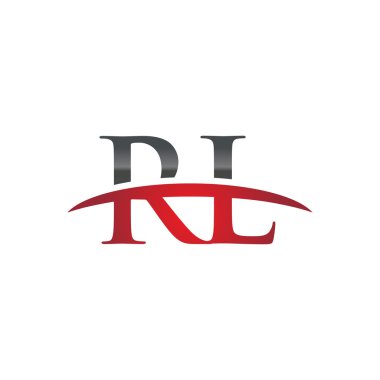 İlk harf Rl red swoosh logo logo swoosh