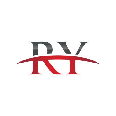İlk harf Ry red swoosh logo logo swoosh