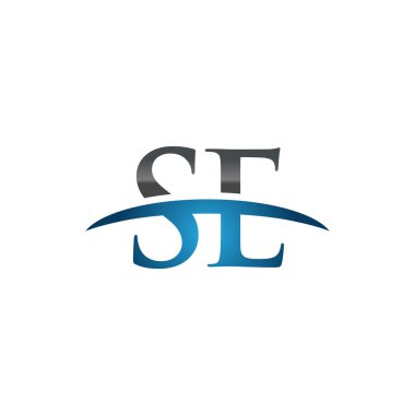 İlk harf Se Mavi swoosh logo logo swoosh 