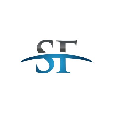 İlk harf Sf mavi swoosh logo logo swoosh 