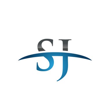 İlk harf Sj mavi swoosh logo logo swoosh 