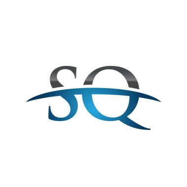 İlk harf Sq mavi swoosh logo logo swoosh 