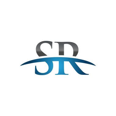 İlk harf Sr mavi swoosh logo logo swoosh 