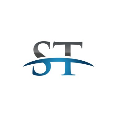 İlk harf St mavi swoosh logo logo swoosh 