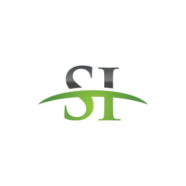İlk harf Si yeşil swoosh logo logo swoosh
