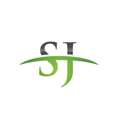 İlk harf Sj yeşil swoosh logo logo swoosh