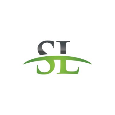 İlk harf Sl yeşil swoosh logo logo swoosh