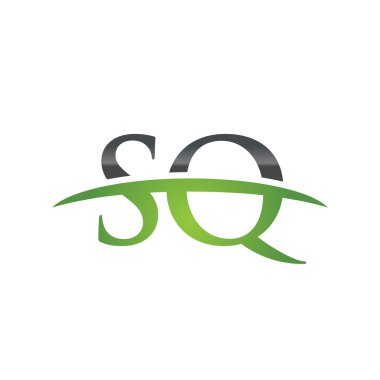 İlk harf Sq yeşil swoosh logo logo swoosh