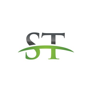 İlk harf St yeşil swoosh logo logo swoosh