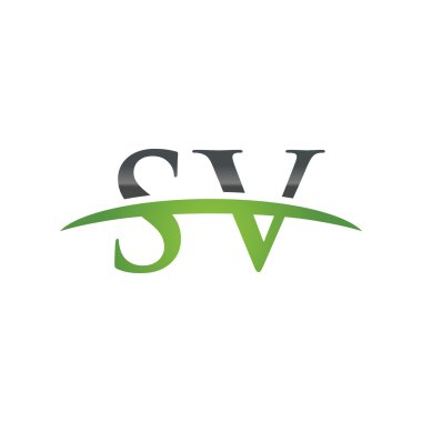 İlk harf Sv yeşil swoosh logo logo swoosh