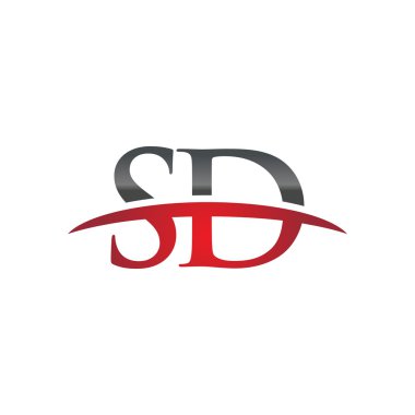 İlk harf Sd red swoosh logo logo swoosh
