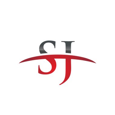 İlk harf Sj red swoosh logo logo swoosh